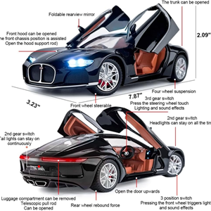 ماشین اسباب بازی فلزی بوگاتی مشکی 1:24 Diecast Bugatti Atlantic_اسباب بازی